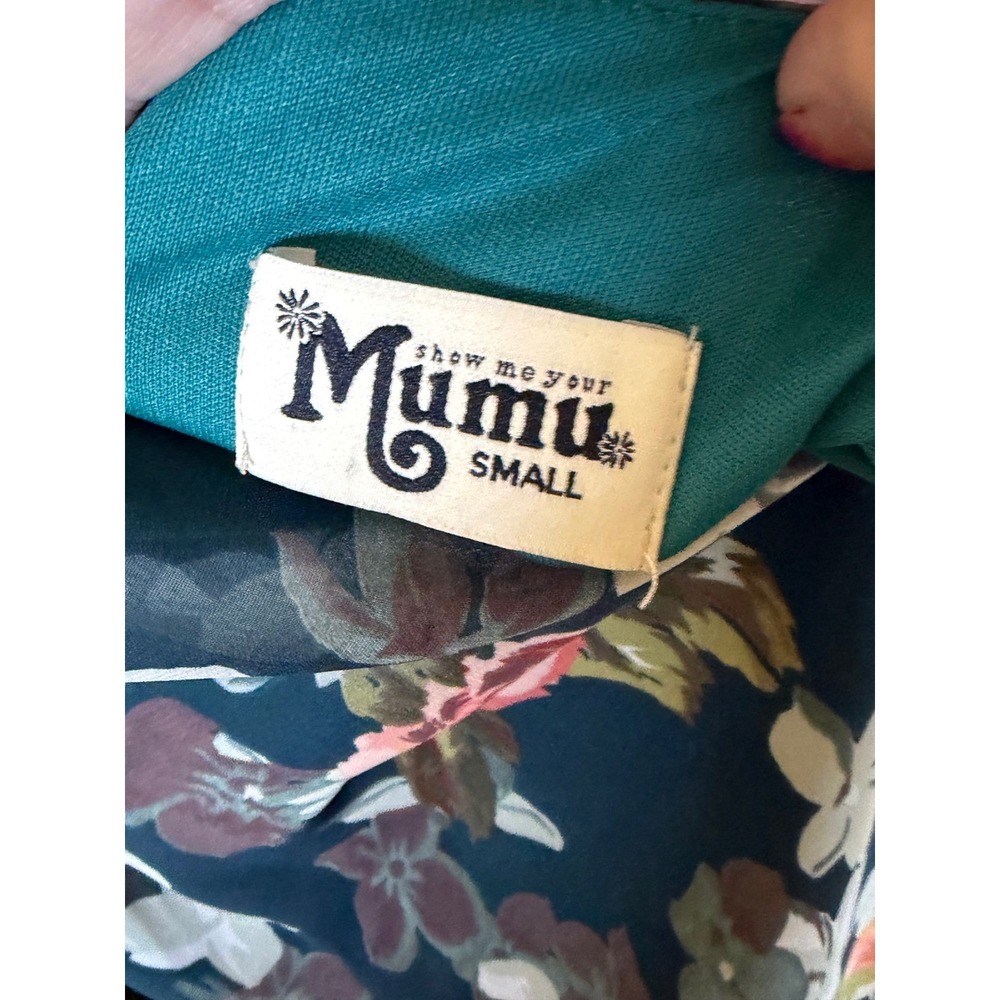 Show Me Your Mumu Womens Boomerang Dress Floral Teal Small - Picture 7 of 7